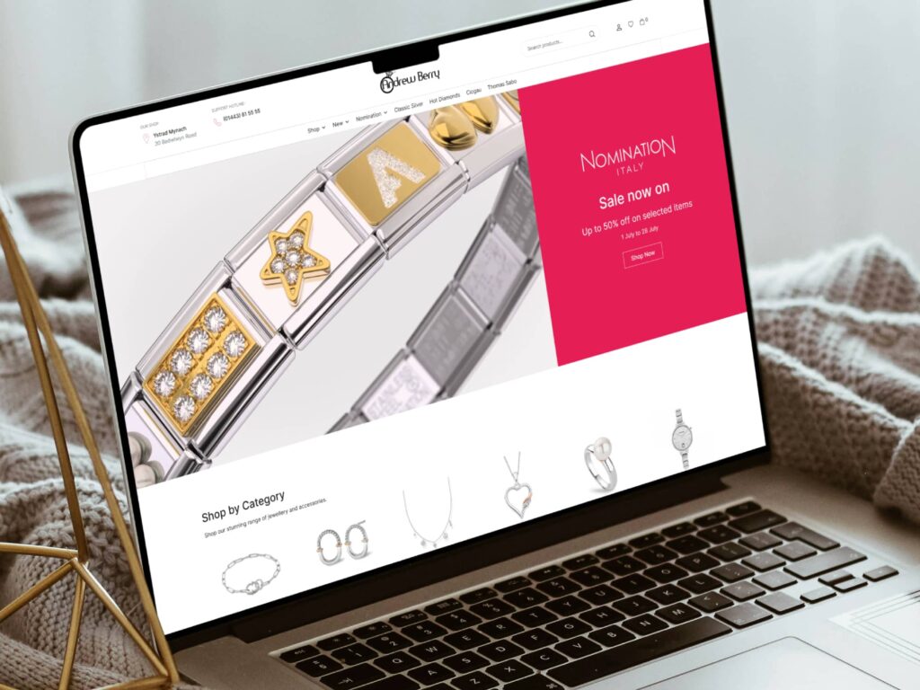 a vibrant new online store for the welsh jewellers built on wordpress and woocommerce with a captivating homepage that grabs attention with a bold hero video