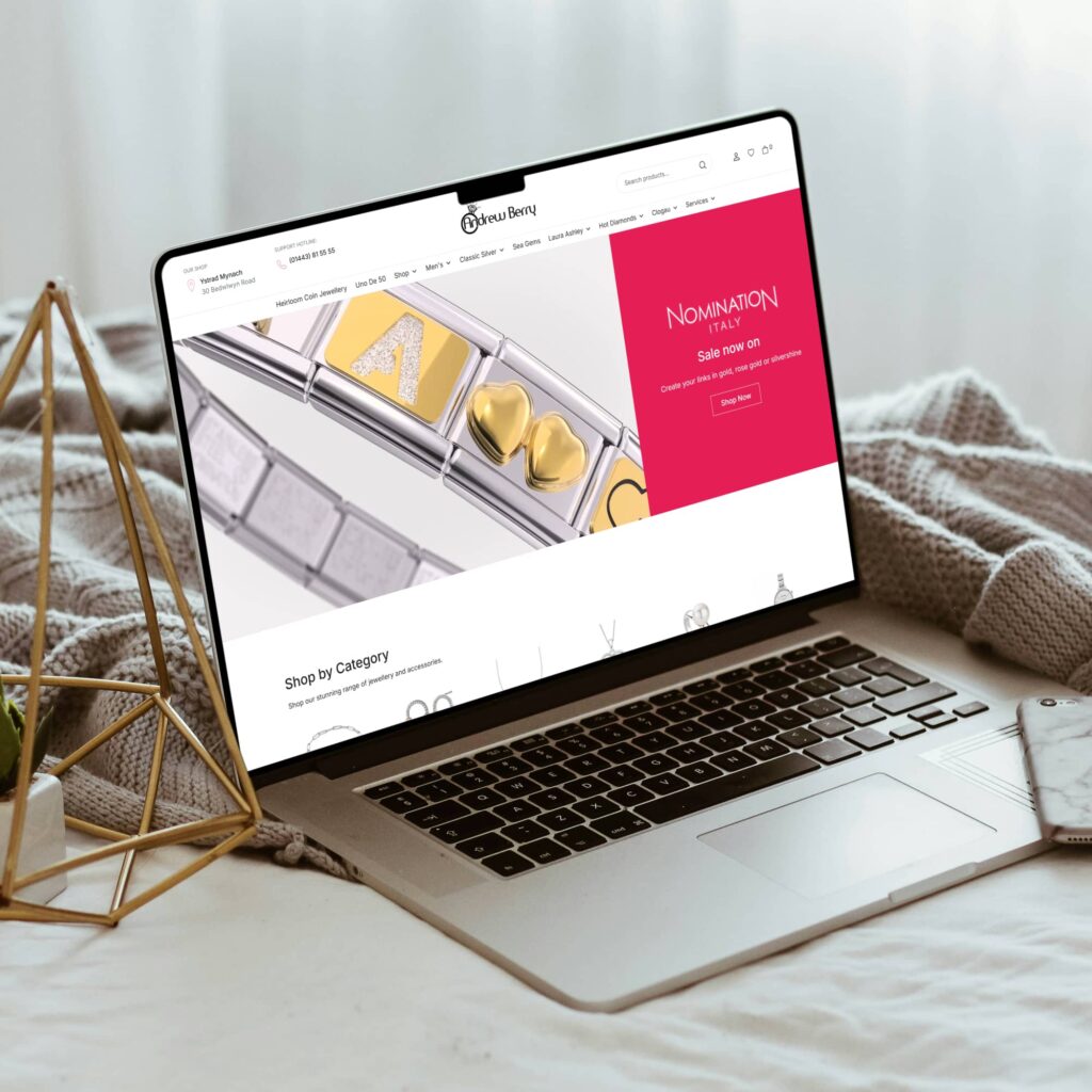 Andrew Berry Jewellery eCommerce website redesign case study built on WordPress and WooCommerce with improved user experience