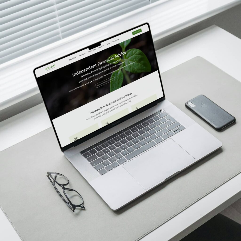 Arian Financial Planning website redesign showcasing independent financial advice services