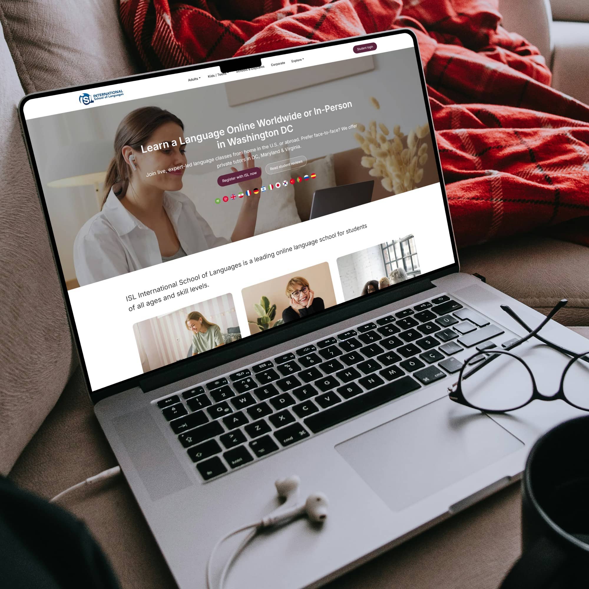 WordPress Language School Website – Online Courses, Tutoring & Learning Tools